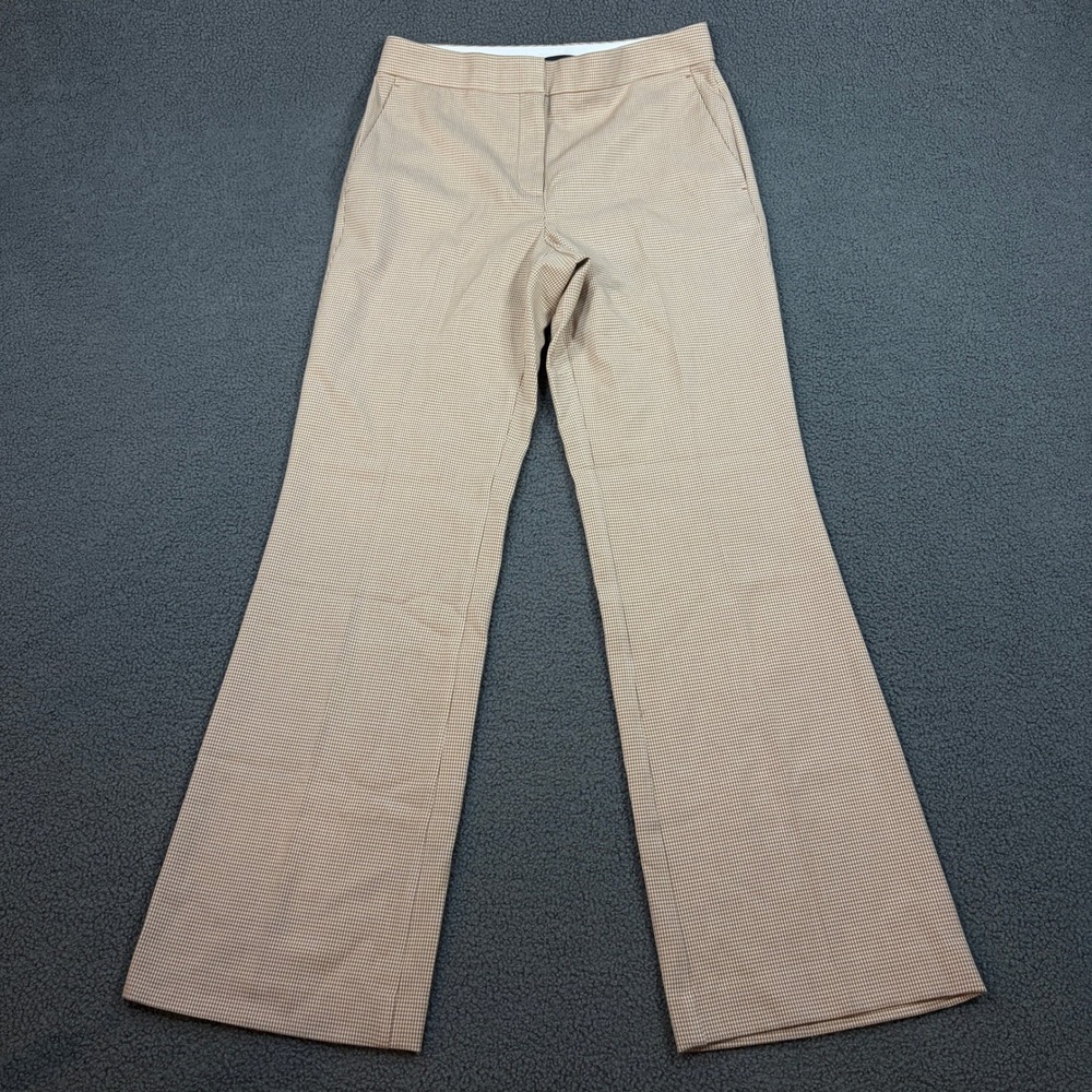 Ann Taylor Dress Pants Womens 6 Brown Houndstooth Flare Trouser Career 568466